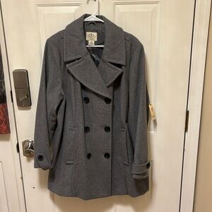 St. John's Bay Charcoal Double-Breasted Pea Coat